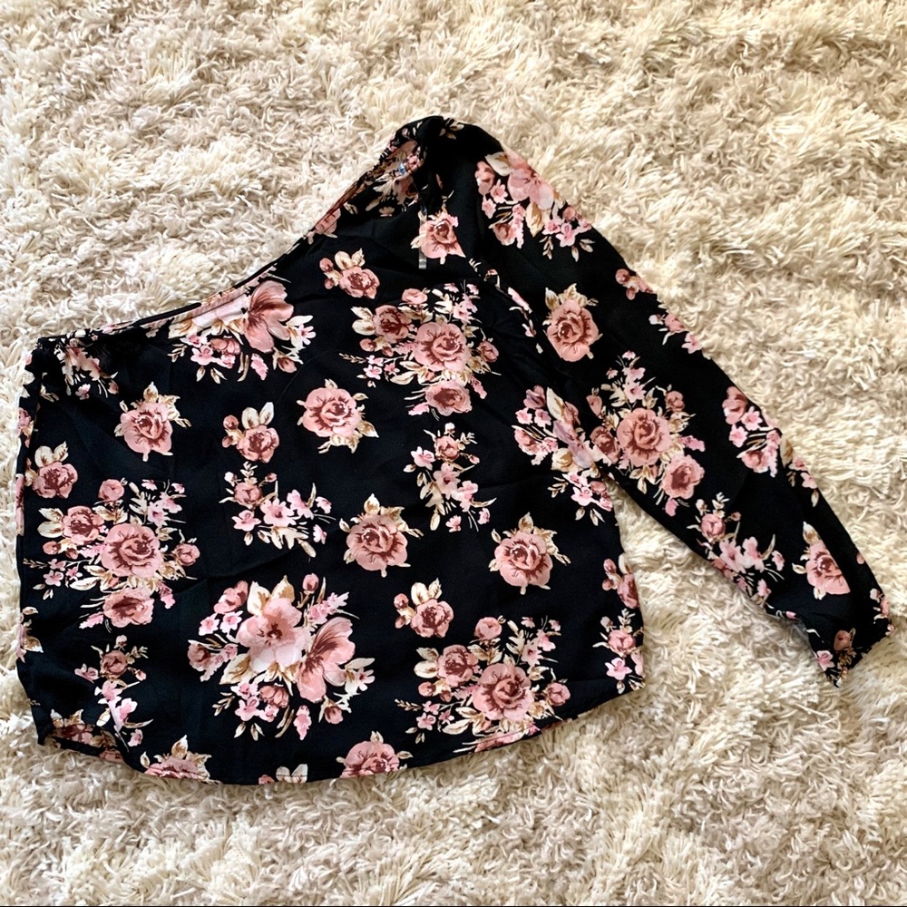Floral 1-shoulder blouse size S